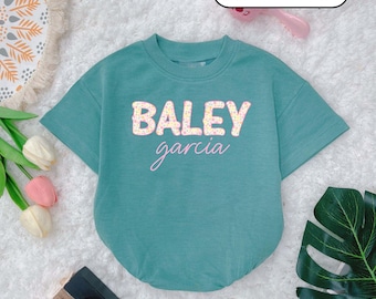 Personalized Baby Girl Romper: Custom Name Bubble Outfit, Summer Clothes
