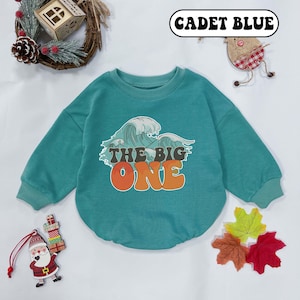 The Big One Baby Romper, 1st Birthday baby Bodysuit, Surf Birthday Baby Boy clothes, Baby Girl Outfit, Boys Birthday Outfits, Catch A Wave