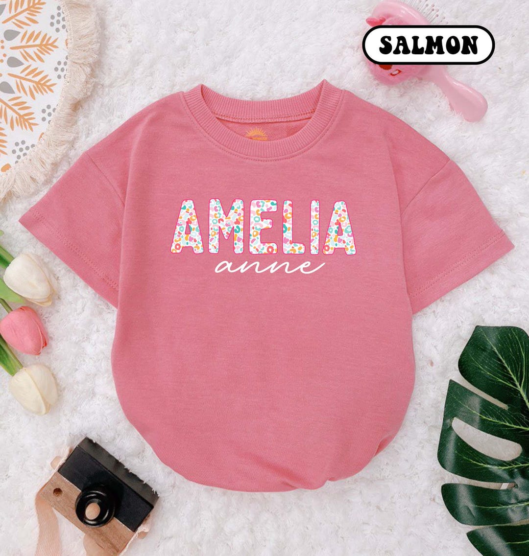 Personalized Name Baby Girl Outfits, Custom Baby Bubble Romper, Baby ...
