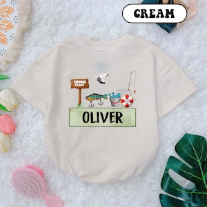 Custom Name Fishing Buddy Romper: Father&#39;s Day Bodysuit