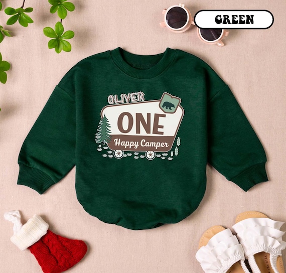 Custom One Happy Camper Romper: First Birthday Camping Outfit