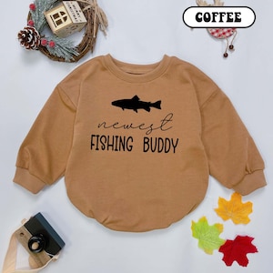 Fishing Buddy Baby Romper Sweatshirt: Daddy&#39;s Announcement Bodysuit