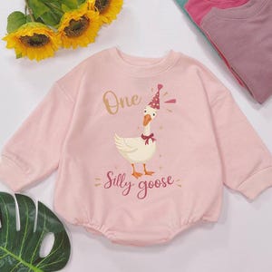 Girl One Silly Goose Birthday Romper, 1st Birthday Silly Goose Bodysuit, Silly Goose Birthday Girl, 1st Birthday Baby Girl Outfits