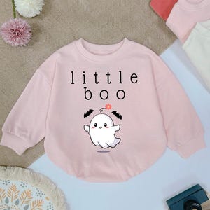 Personalized Name Cute Boo Baby Romper, Little Boo, Halloween Ghost Spooky Season, Fall Baby Outfit, Baby Shower Gift, Halloween Gift