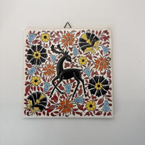 HandMade Nassos Rodos Hellaトナカイ鹿 壁掛けプレート HandMade Nassos Rodos Hellaトナカイ鹿 壁掛けプレート