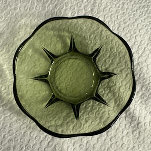 Vintage Hazel Atlas Avocado Green Capri Glass Dish small Bowl