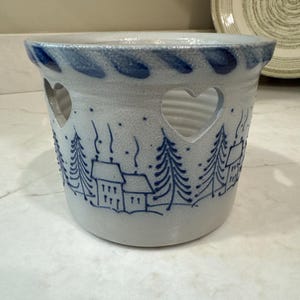 David Eldreth Pottery Salt Glaze Stoneware Crock Stamped Nottingham, PA 1996