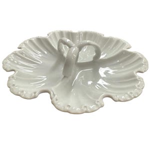 Ryme&#39;s China White Porcelain Dish, Made In Japan With Handle Vintage
