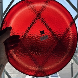 Luminarc France Vercors Rubis 13 inch Ruby Red Platter plate NEW 2 avail