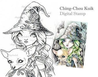 Night Wanderer - Digital Stamp Instant Download / Fantasy Art by Ching-Chou Kuik