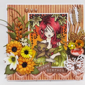 Autumn Fantasy Digital Stamp Instant Download / Art by Ching-Chou Kuik image 4