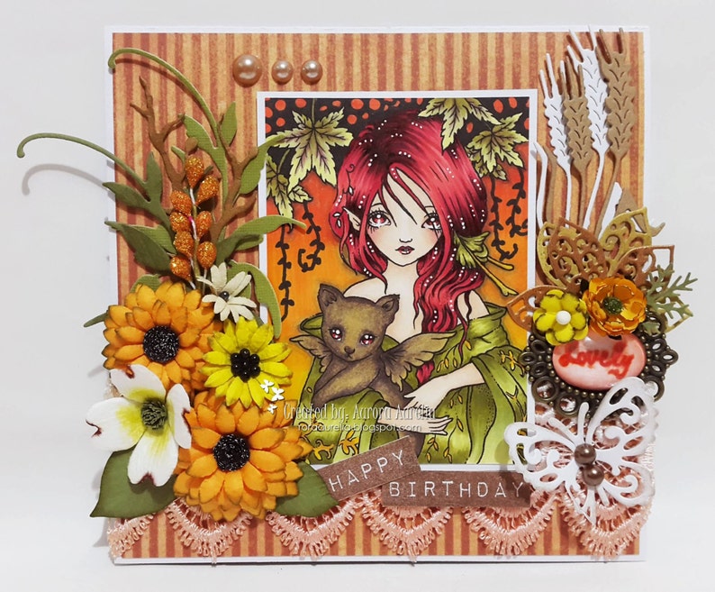 Autumn Fantasy Digital Stamp Instant Download / Art by Ching-Chou Kuik image 4