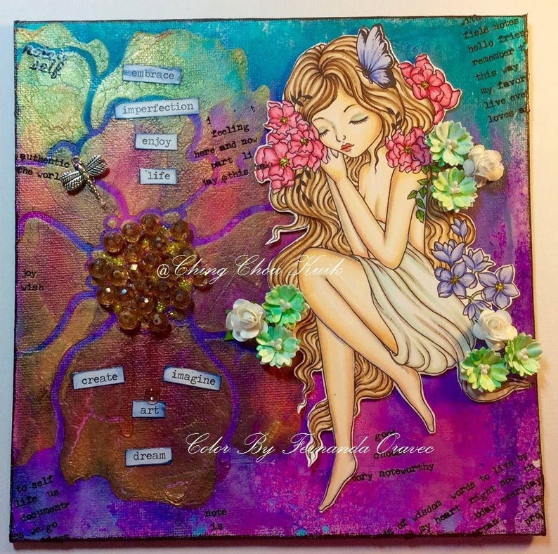 Spring Dreaming Digital Stamp Instant Download / Fantasy - Etsy