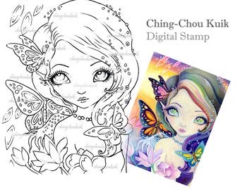 Rainbow In Eyes - Digital Stamp Instant Download / Art by Ching-Chou Kuik