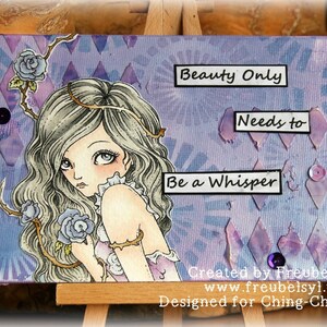 Rose with Thorns Digital Stamp Instant Download / Rose Thorn Fairy Girl by Ching-Chou Kuik image 3