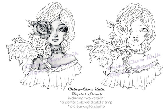 Noir Rose Telechargement Numerique Instantane Numerique Timbre Etsy