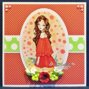 Spring Wanderer Instant Download Digital Stamp / Flower Coloring Art Fairy Modern Curly Girl by Ching-Chou Kuik image 4