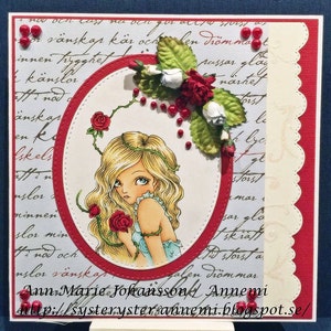 Rose with Thorns Digital Stamp Instant Download / Rose Thorn Fairy Girl by Ching-Chou Kuik image 4