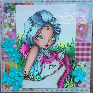 Northern Nightfall Instant Download / Mountain Animal Unicorn Horse Fantasy Fairy Faery Girl Art by Ching-Chou Kuik image 3
