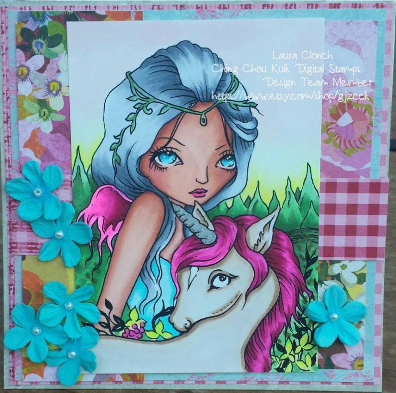 Northern Nightfall Instant Download / Mountain Animal Unicorn Horse Fantasy Fairy Faery Girl Art by Ching-Chou Kuik image 3