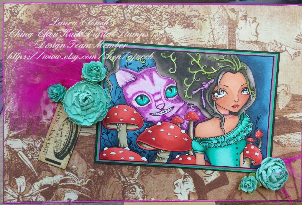 Coloring Page Digital Stamp Printable Fantasy Art Fairy Cat Woodland Stamp  Adult Coloring Page MAGGIE by Nikki Burnette 