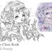 Embrace The Ocean - Digital Stamp Instant Download / Seashell Coral Pearl Mermaid Fairy Girl Fantasy Art by Ching-Chou Kuik