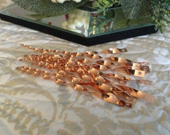 Solid Copper Icicles 5 Inch Old Fashioned Ornaments Vintage Look Metal 12 Piece USA Handmade By West Tinworks