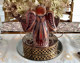 Hand Cut Copper Angel 9 Inch, Rustic Christmas Decor, 7th Anniversary Gift