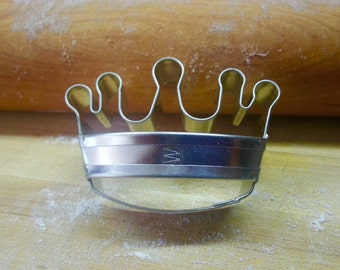 Crown Cookie Cutter Small 2.25" Tin Metal Handmade With Custom Handle By West Tinworks