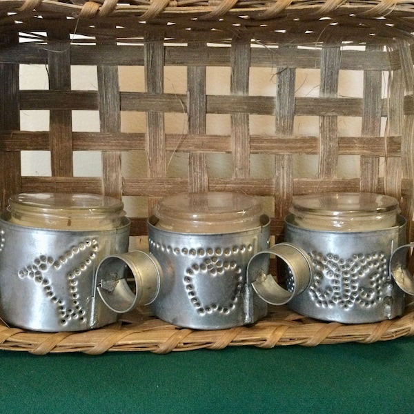 Antique Tin Candle Holder Etsy