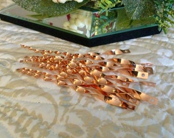 Handmade Solid Copper Icicle Ornaments: Vintage Christmas Decor, 5 Inch (12 Piece) USA MADE