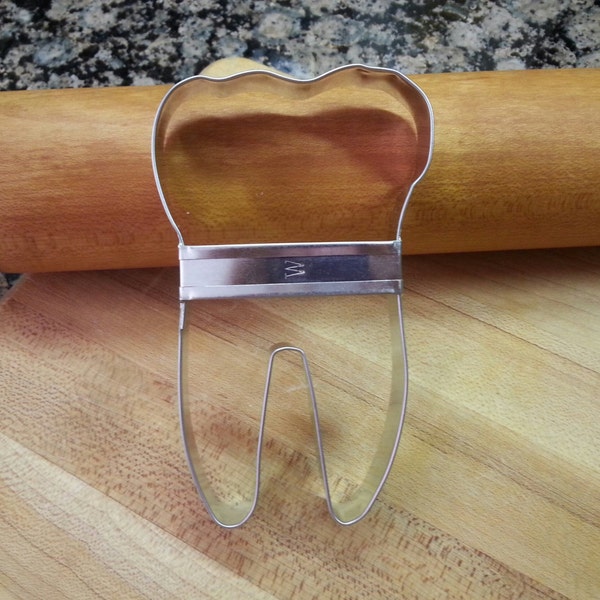 Tooth Cookie Cutter Tin Metal USA Handmade Completely By Hand With Custom Handle By West Tinworks