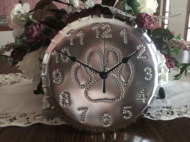 Paw Print Wall Clock Dog Clock 10 Inch in gift box Tin Punch Pet Owner Gift Dog Show Trophy Silver Metal USA Handmade By West Tinworks image 6