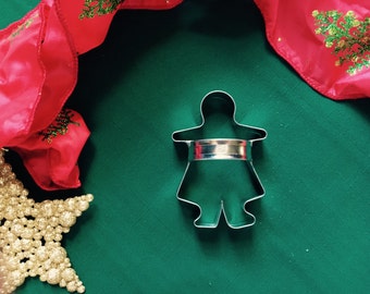 Primitive Gingerbread Girl Cookie Cutter 3 Inch Small USA Handmade With Custom Handle By West Tinwork
