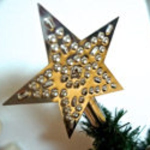 Tree Topper Star 4 1/2 Inch Small Metal Hand Cut Shiny Silver Tin Punch American Handmade By West Tinworks image 4