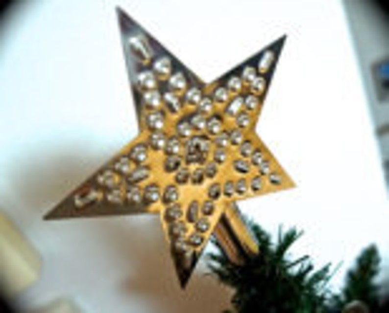 Tree Topper Star 4 1/2 Inch Small Metal Hand Cut Shiny Silver Tin Punch American Handmade By West Tinworks image 4