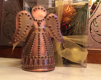 Handmade Copper Angel 6 Inch: 7th Anniversary Gift, Christmas Decor