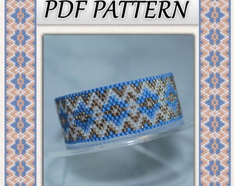 Peyote Perlenarmband Muster, Geometrisches Design (PDF Muster)