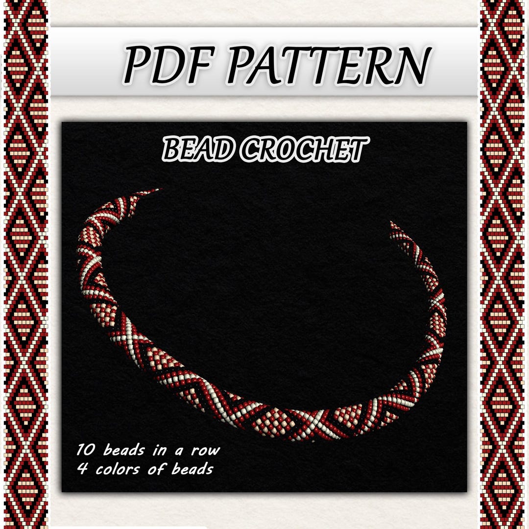 Bead Crochet Rope Pattern – Geometric Necklace or Bracelet (PDF Pattern ...