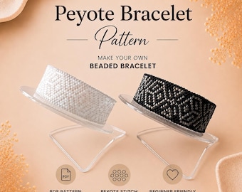 Peyote Armband, zwei Farbvariationen, PDF, Perlen Armband Anleitung, Perlenarmband Muster, Sofort Download