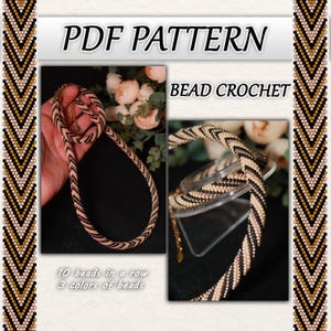 Elegant Bead Crochet Pattern PDF, Spiral Seed Bead Necklace or Bracelet Pattern, Beaded Rope Pattern, Miyuki Delica, Instant Download