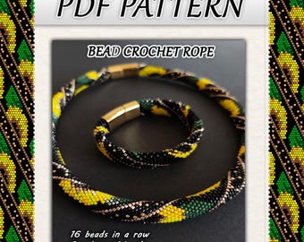 PDF-Häkelanleitung - Sonnenblumenseil Halskette Armband (digitaler Download)