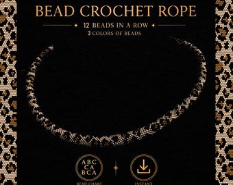 Leopard Muster Halskette, häkeln Perlen Seil PDF, Perlen häkeln Armband Muster, Tier Muster Schmuck, Instant Download