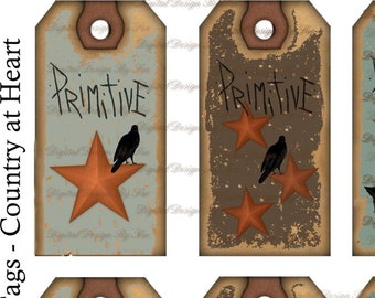 Primitivo nº 2 - 2x4 polegadas - Download digital - Álbum de recortes - Etiquetas penduradas