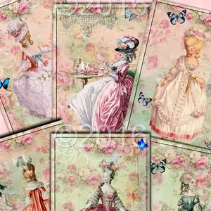 Instant Download  - Marie Antoinette 4 - ACEO - Digital Download - Printable  Digital Collage Sheet