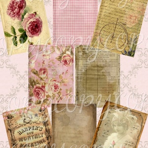 Instant Download  - Old and Tattered - ACEO - Digital Download - Printable  Digital Collage Sheet