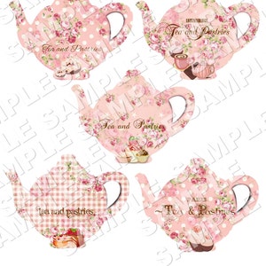 TeaPots and Treats  - Printable Download - Gift Tags - Scrapbook