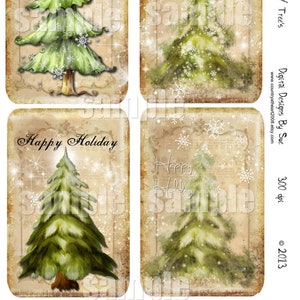 God jul - 3,5 x 5 tum - Utskrivbart digitalt collageark - Digital nedladdning