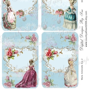 Marie Antoinette Era 2 - 3.5 X 5  -  Printable Digital Collage Sheet - Digital Download