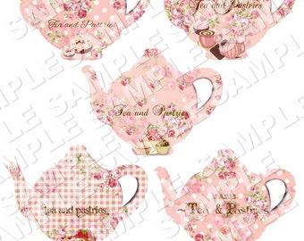 INSTANT DOWNLOAD Pretty Teapots Printable Download Gift | Etsy